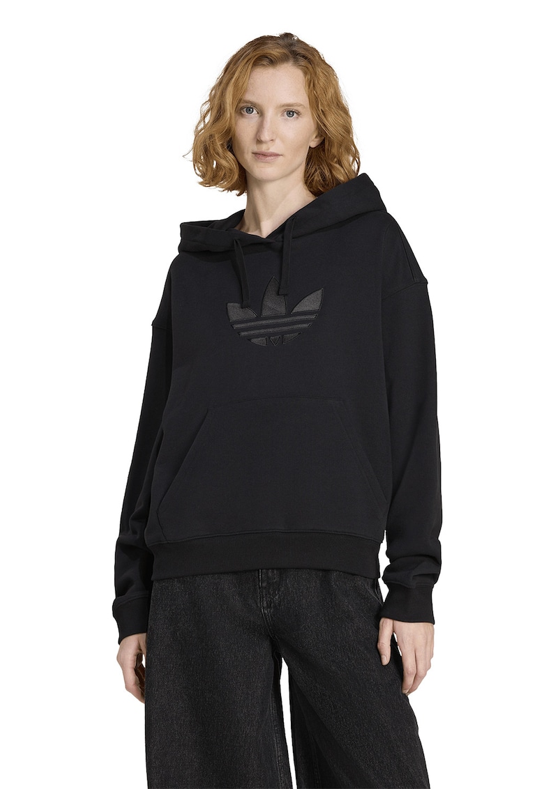 Hanorac de bumbac cu logo - Negru