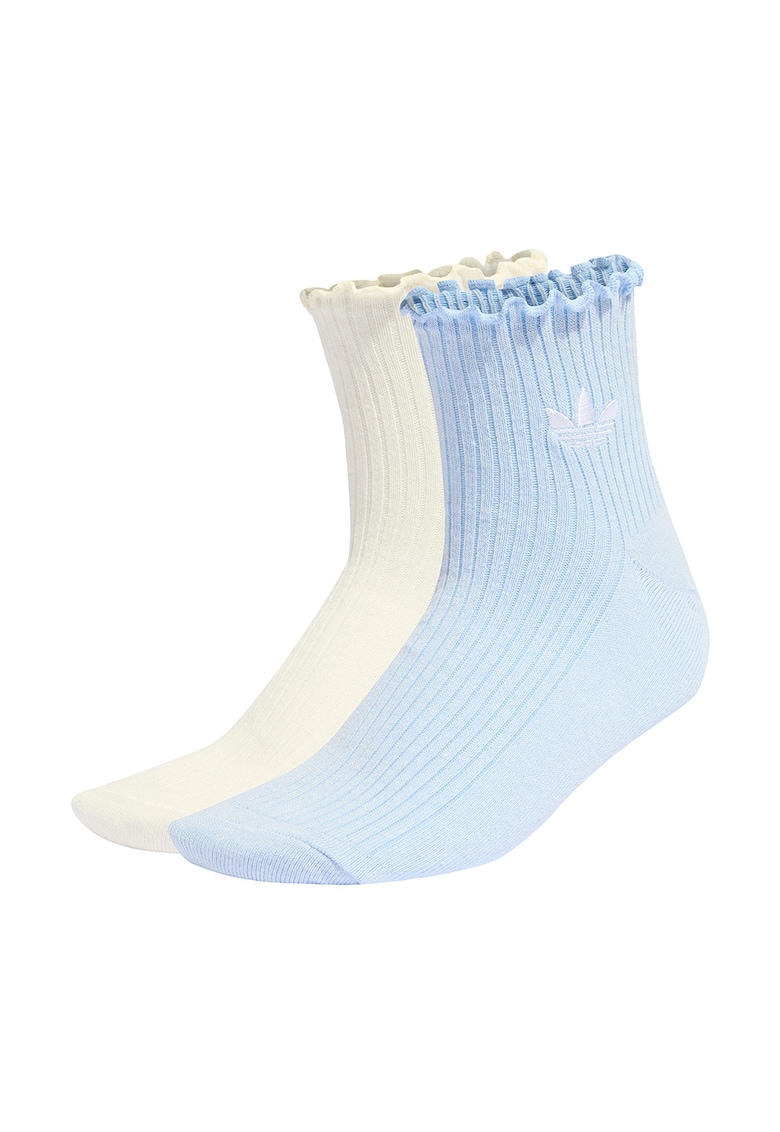 Set de sosete unisex cu volane - 2 perechi - Bej/Albastru deschis