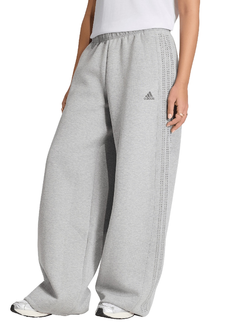 Pantaloi de trening cu croiala ampla si strasuri - Gri deschis