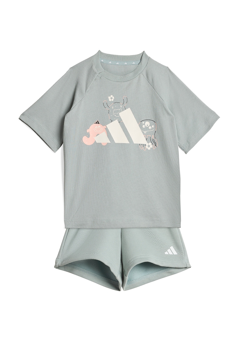 Set de tricou din bumbac si pantaloni scurti Tiro_Nster - Alb/Verde sparanghel