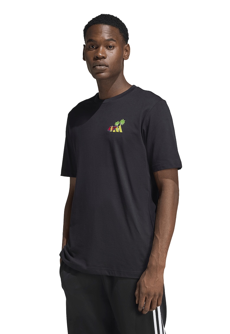 Tricou regular fit din bumbac Mini Surf - Negru