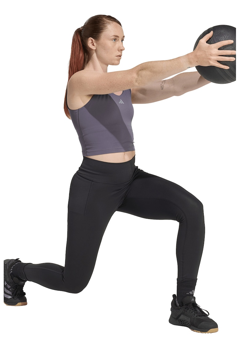Top crop - pentru fitness - Gri antracit
