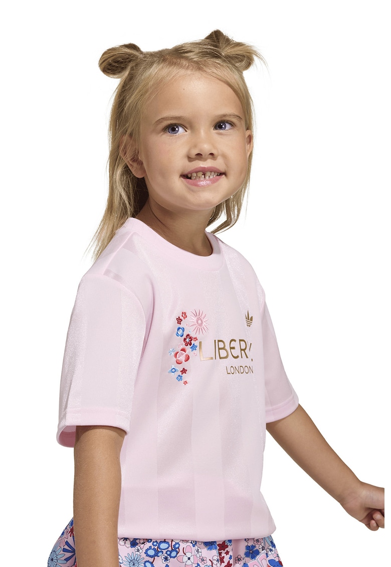 Set de fusta si tricou cu imprimeu - 2 piese - Roz pal