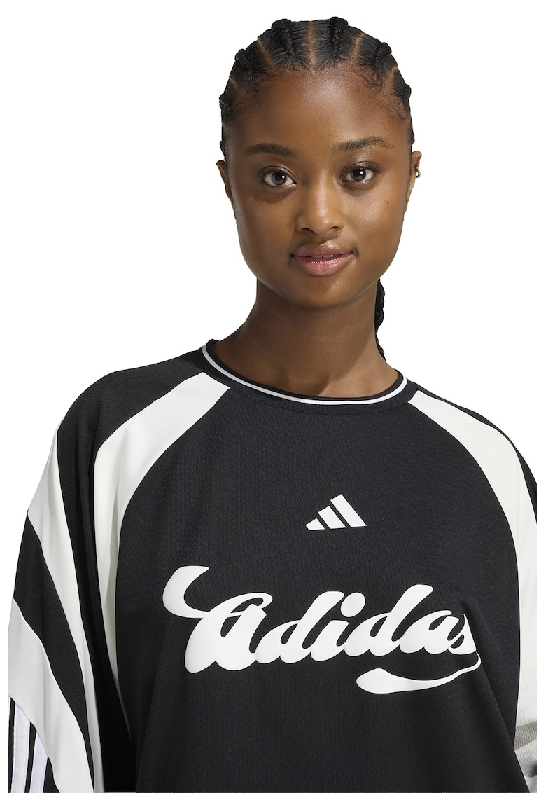 Bluza lejera cu imprimeu logo - Alb/Negru