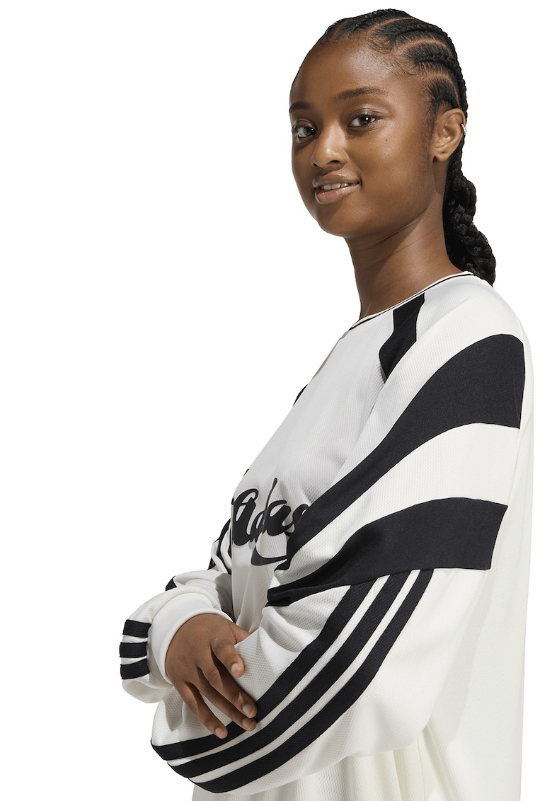 Bluza lejera cu imprimeu logo - Negru/Alb murdar