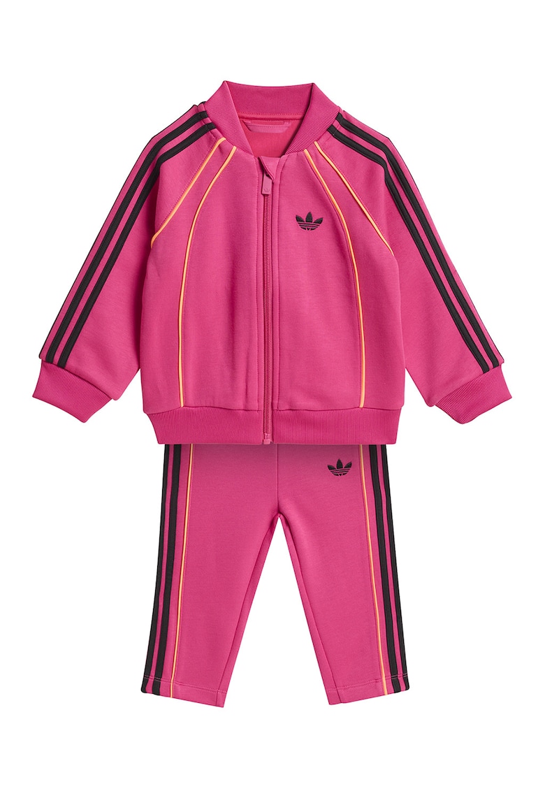 Trening cu fermoar si logo - Negru/Portocaliu/Fucsia