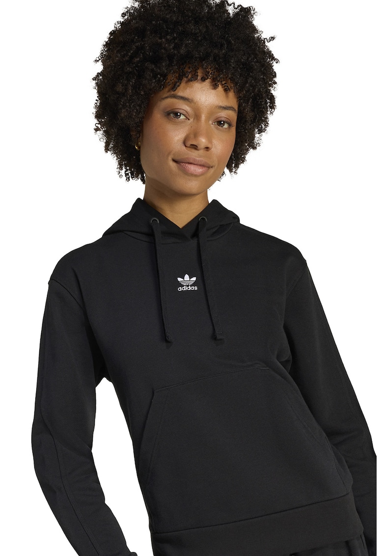 Hanorac regular fit cu snur - Negru