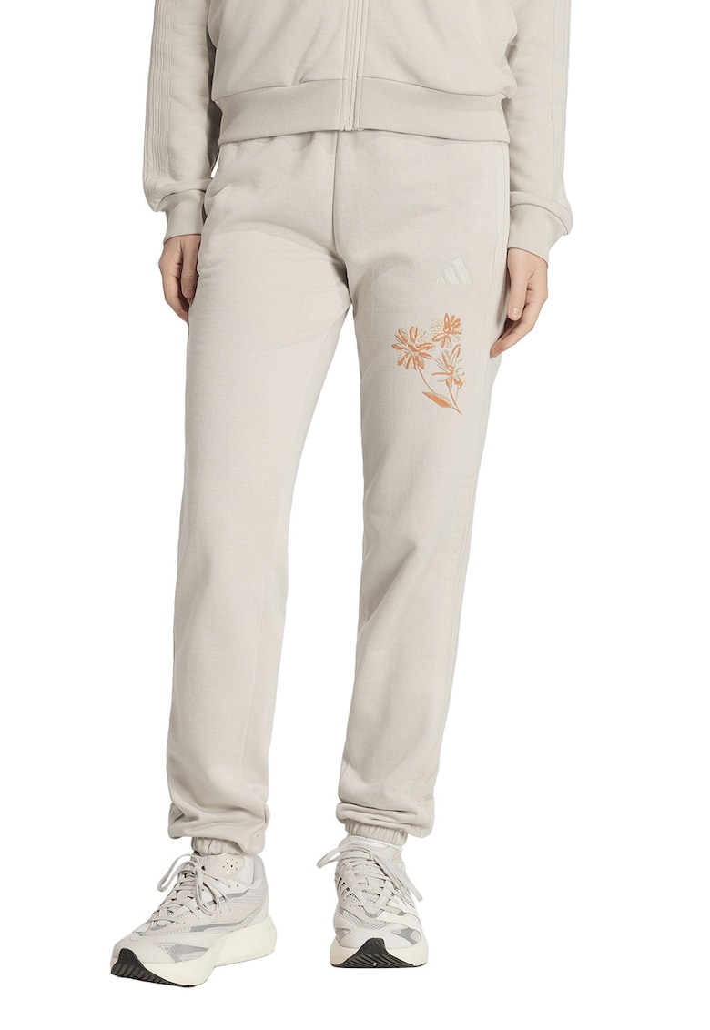 Pantaloni sport din amestec de bumbac - Grej