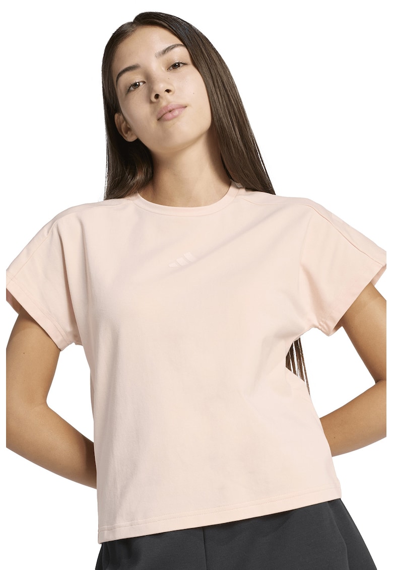 Tricou cu decolteu la baza gatului - Roz pal