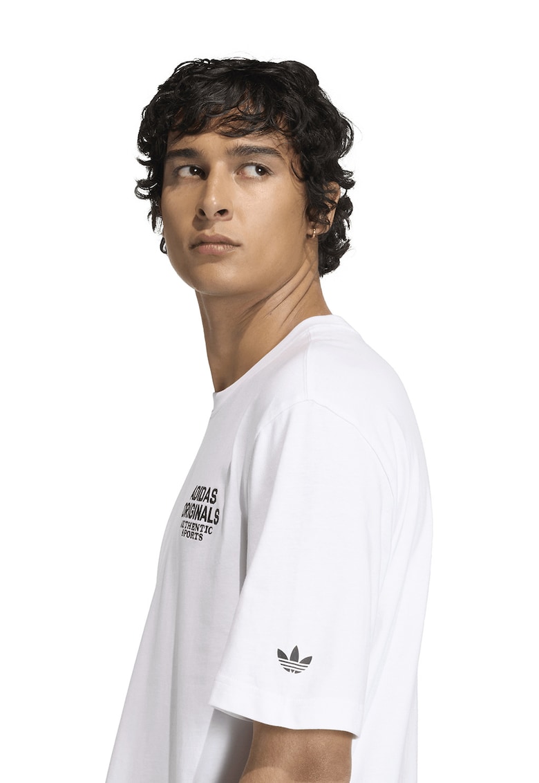 Tricou lejer cu logo brodat GFX - Negru/Alb optic