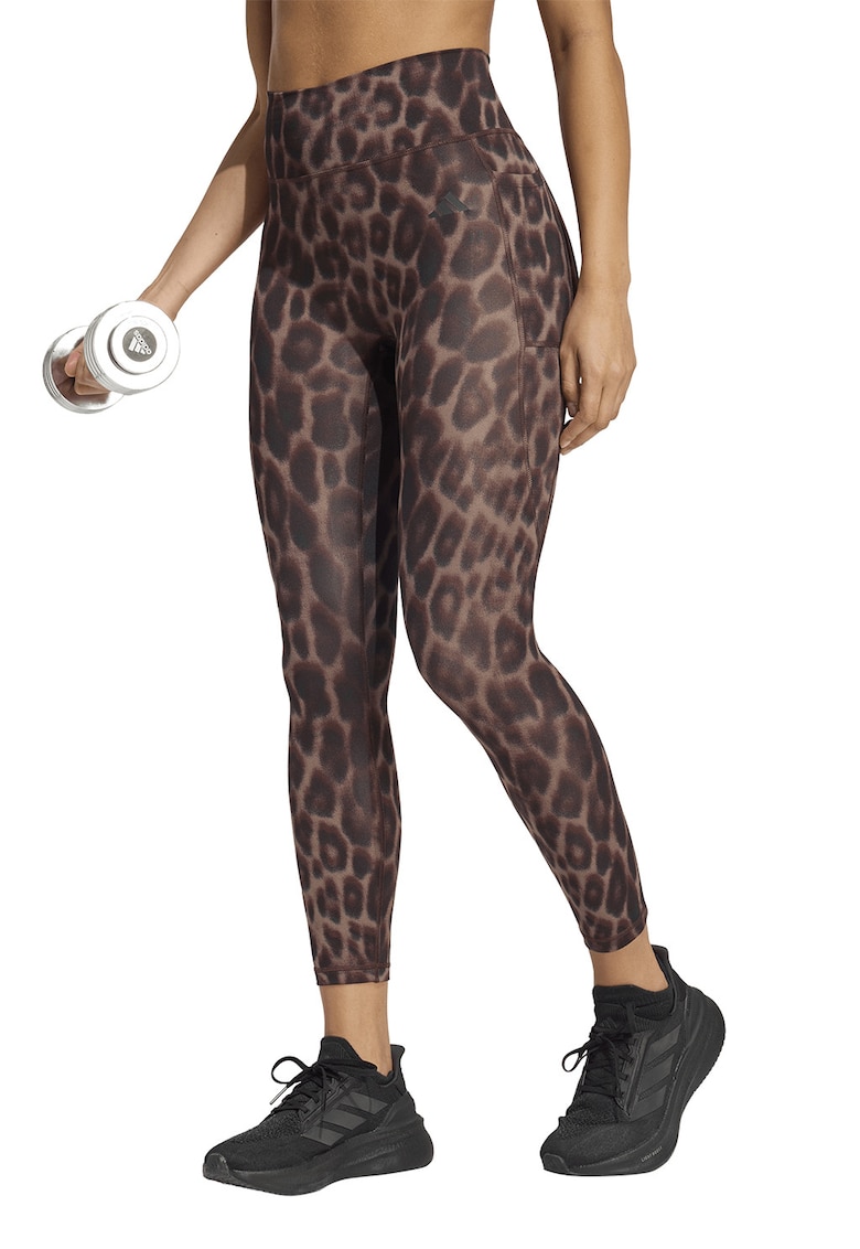 Colanti crop pentru fitness Essentials - Maro inchis/Maro deschis