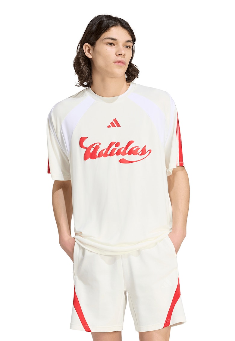 Tricou cu imprimeu TIRO - Alb/Roz