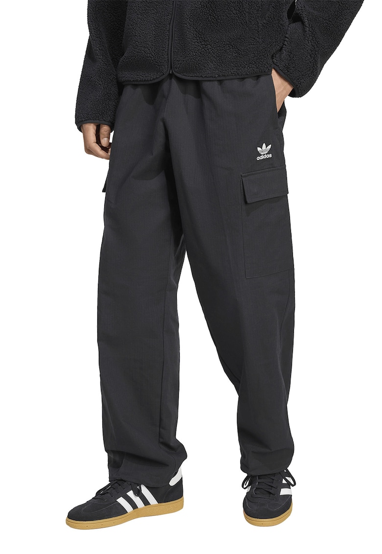 Pantaloni de trening lejeri cargo Essential - Negru stins