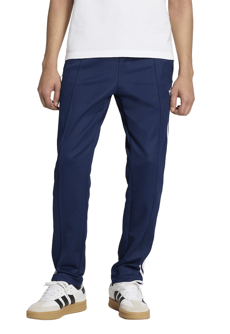 Pantaloni de trening slim fit cu snururi de ajustare - Alb/Bleumarin