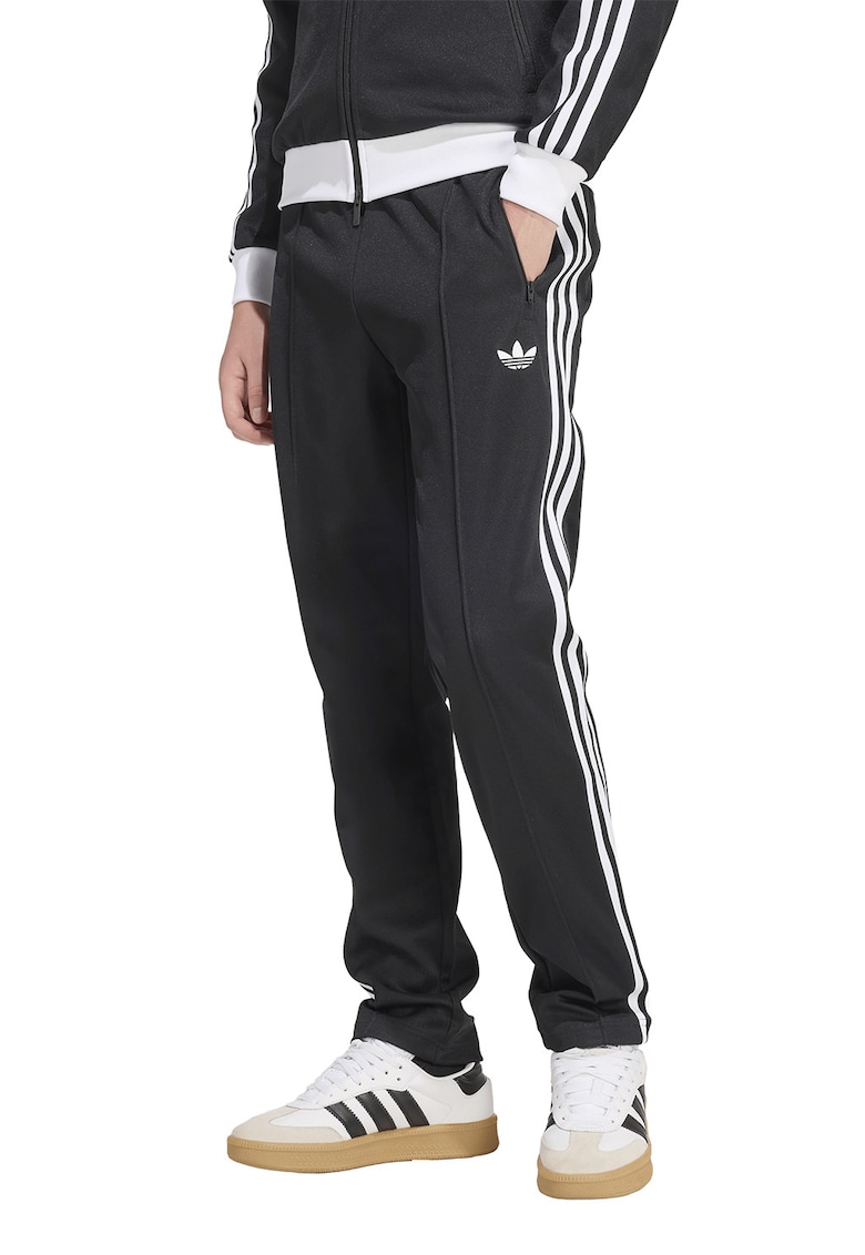 Pantaloni de trening slim fit cu snururi de ajustare - Alb/Negru