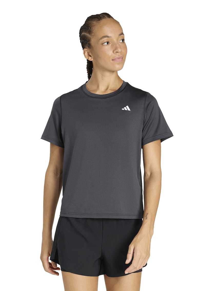 Tricou cu decolteu rotund - pentru fitness - Gri antracit