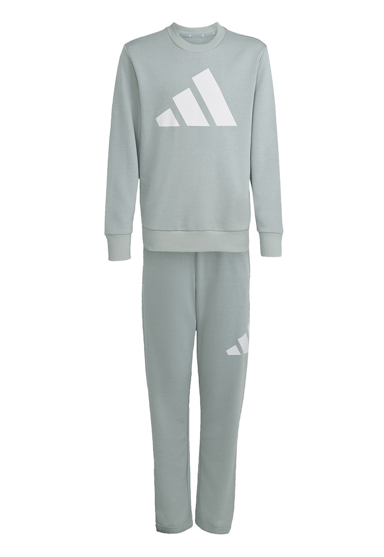 Trening din amestec de bumbac cu logo - Alb/Gri cenusiu