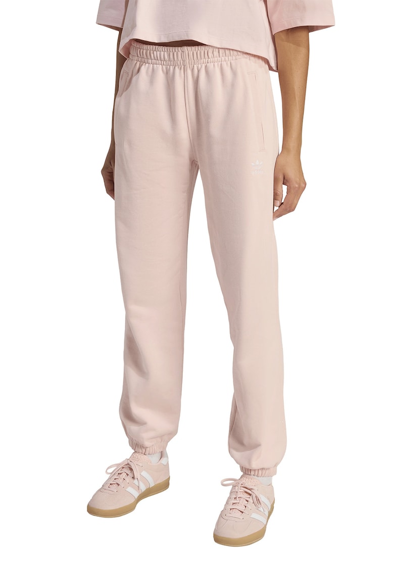 Pantaloni de trening relaxed fit cu buzunare laterale Essentials - Roz pastel