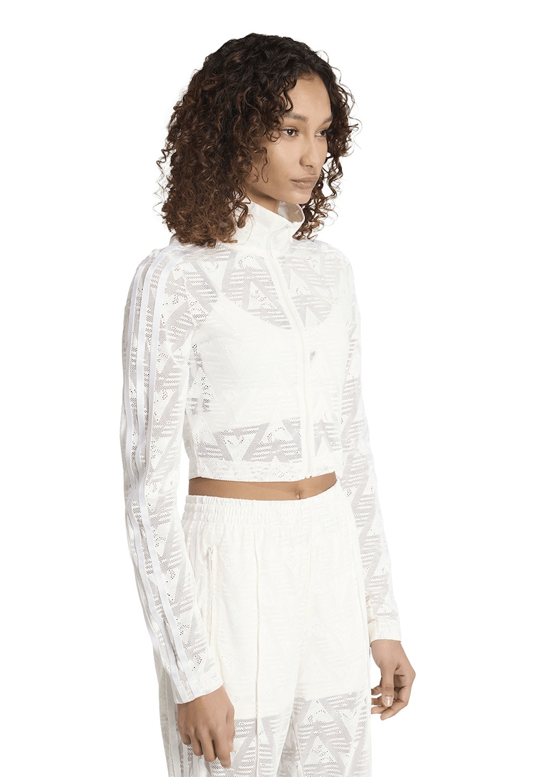 Bluza de trening crop de dantela Firebird - Alb fildes