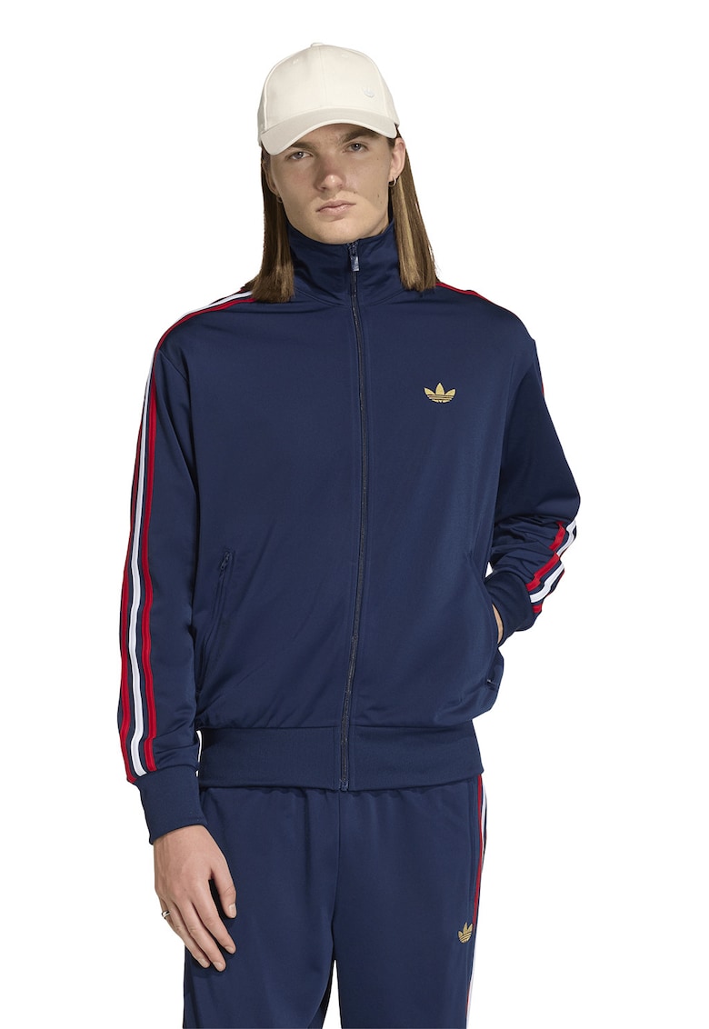 Bluza de trening cu fermoar si guler inalt Firebird - Rosu/Alb/Bleumarin