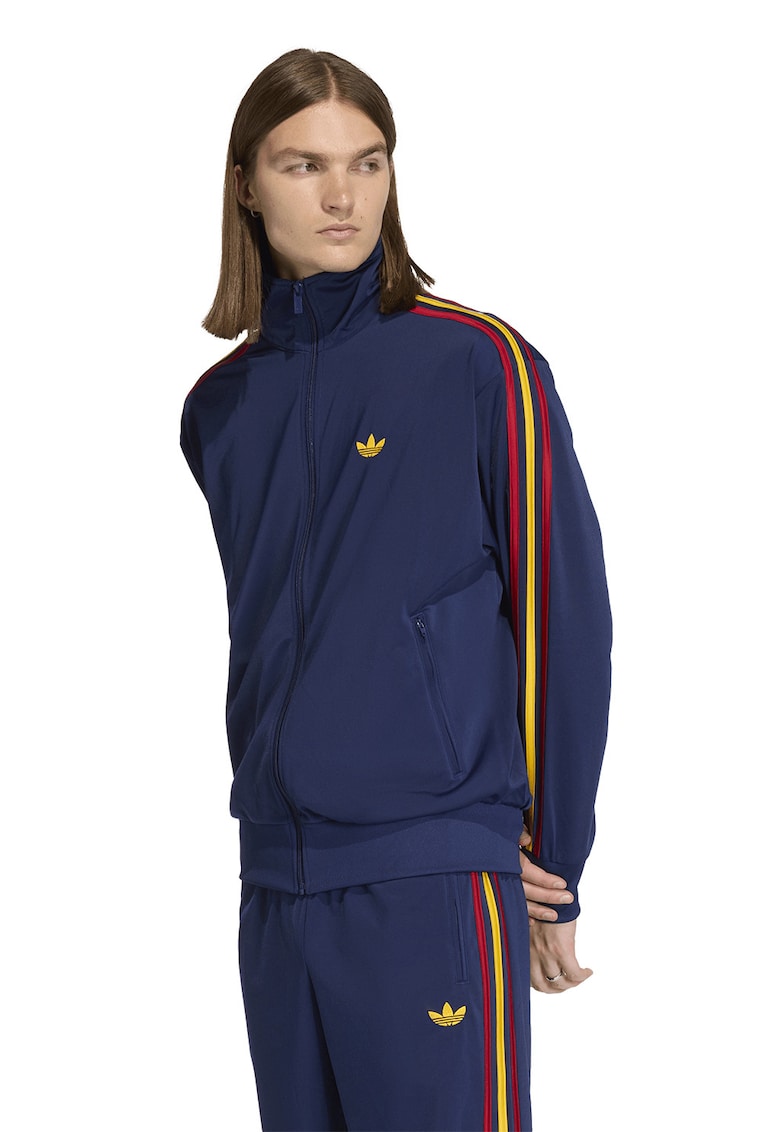 Bluza de trening cu fermoar si guler inalt Firebird - Rosu/Albastru inchis/Galben sofran