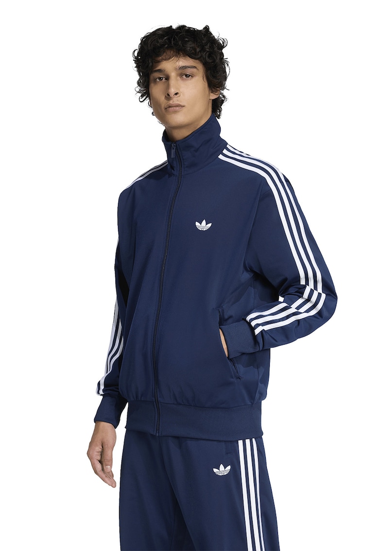 Bluza de trening cu fermoar si guler inalt Firebird - Alb/Bleumarin