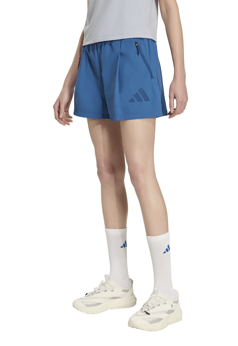 Pantaloni sport scurti cu talie inalta Z.N.E. - Albastru