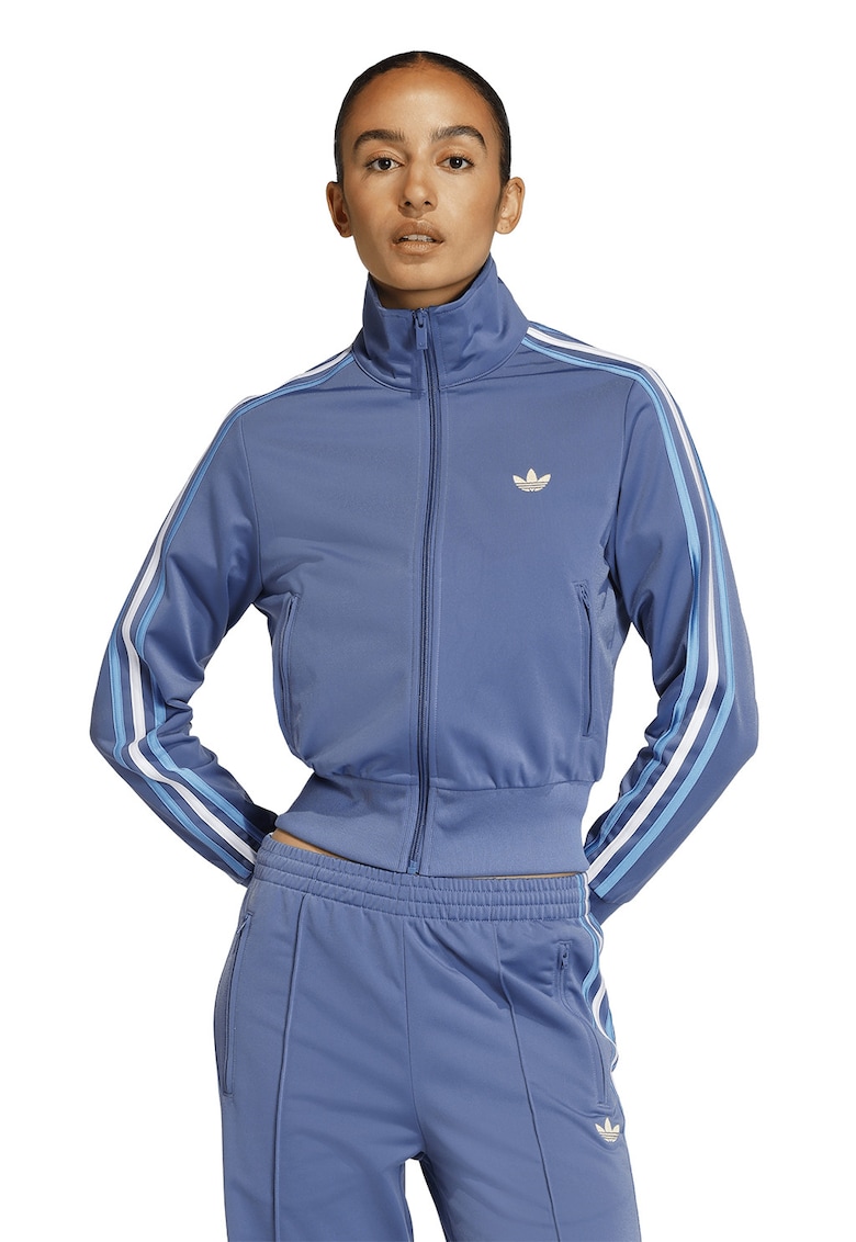 Bluza de trening cu fermoar si logo Classic - Alb/Albastru prafuit/Albastru deschis