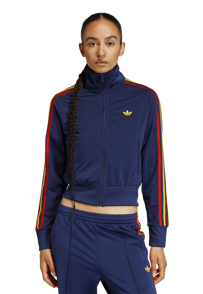 Bluza de trening cu fermoar si logo Classic - Rosu/Galben sofran/Bleumarin