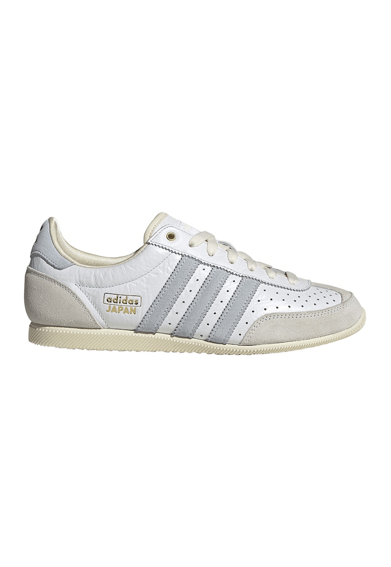 Pantofi sport Japan din piele si piele intoarsa - Gri deschis/Albastru prafuit