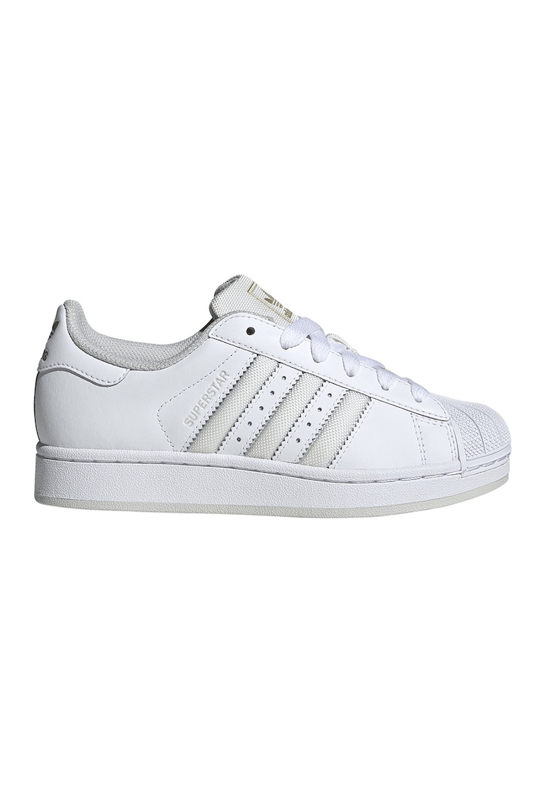 Pantofi sport din piele lacuita Superstar II - Alb/Gri deschis