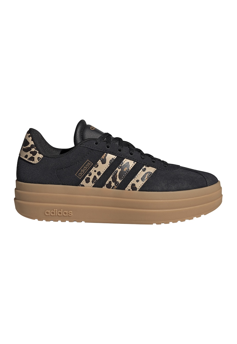 Pantofi sport flatform Court Bold de piele intoarsa - Negru/Maro