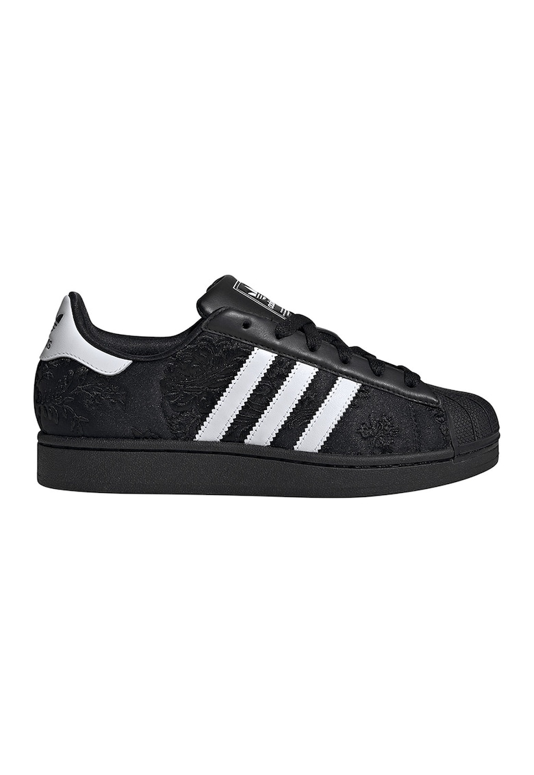 Tenisi din material textil Superstar II - Alb/Negru