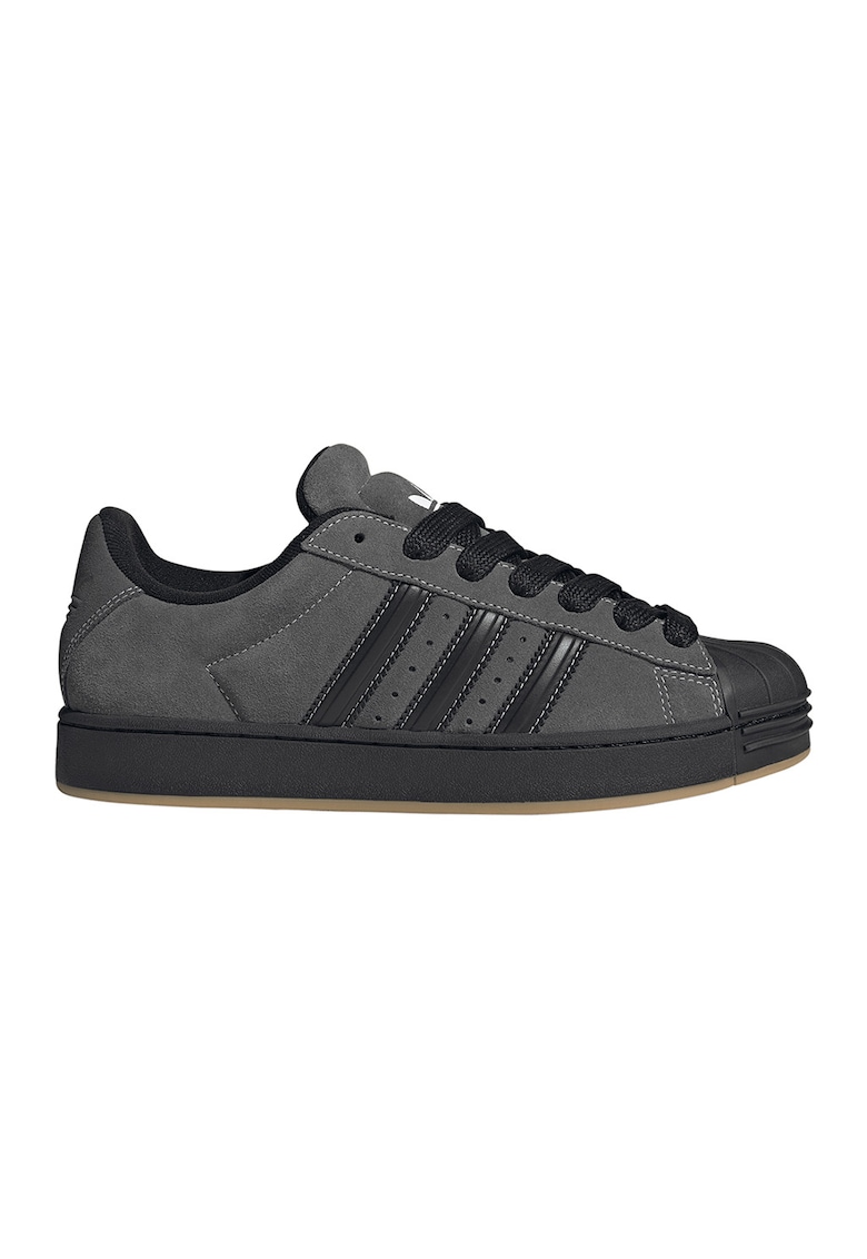 Pantofi sport Superstar din piele intoarsa cu garnituri din piele - Negru/Gri inchis