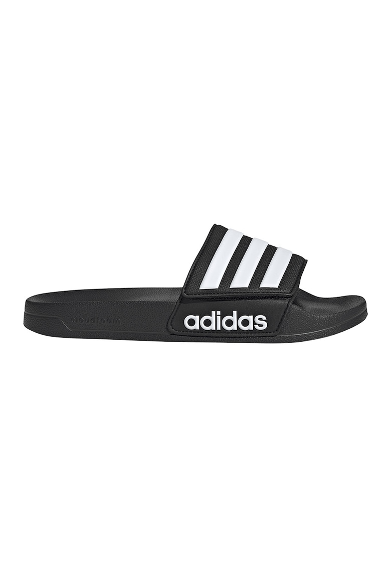 Papuci cu logo Adilette - Negru/Alb optic