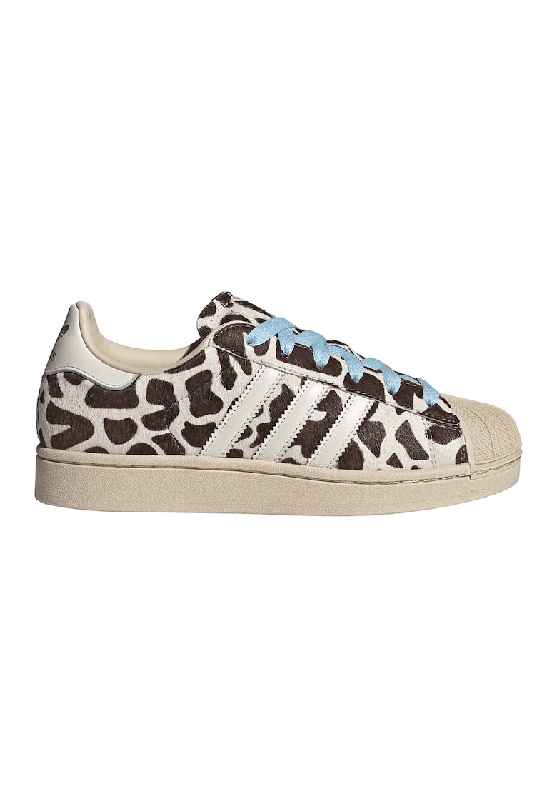 Tenisi Superstar II din piele cu model animal print - Alb fildes/Maro/Bej