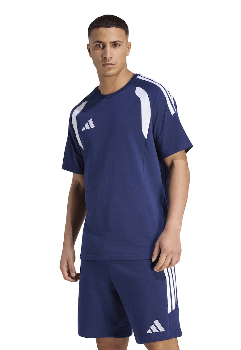 Tricou cu detalii contrastante pentru fotbal Tiro26 League - Alb/Albastru inchis