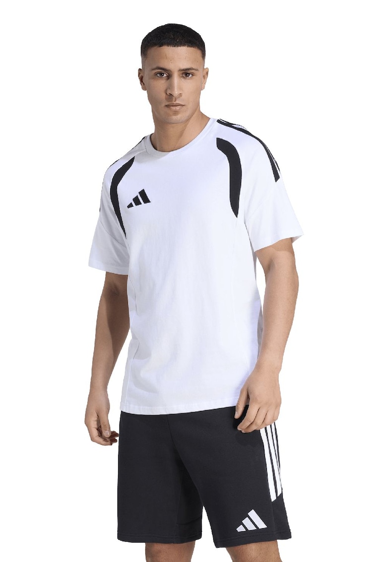 Tricou cu detalii contrastante pentru fotbal Tiro26l - Negru/Alb optic