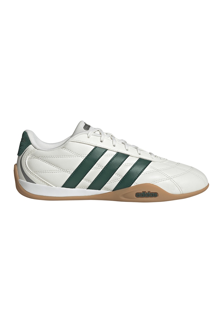 Pantofi sport low-cut din piele cu garnituri din piele ecologica Adipista - Maro nisip/Kaki inchis/Alb murdar