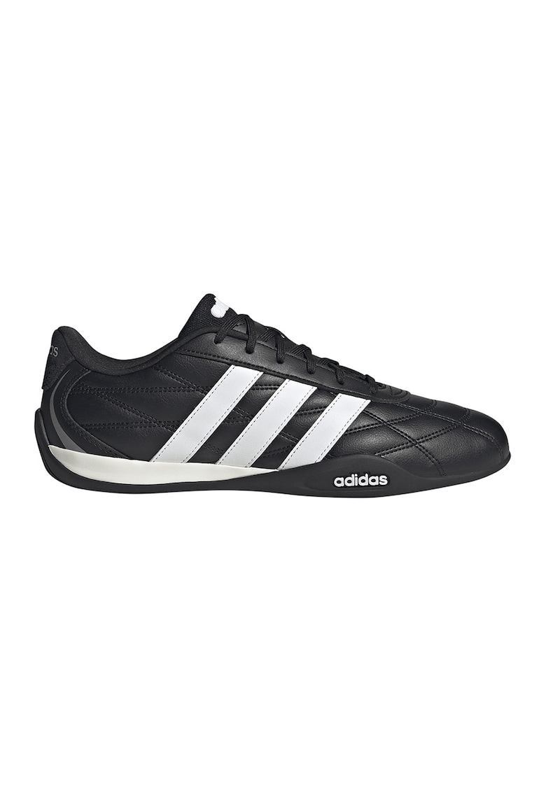 Pantofi sport low-cut din piele cu garnituri din piele ecologica Adipista - Negru/Alb optic/Gri antracit