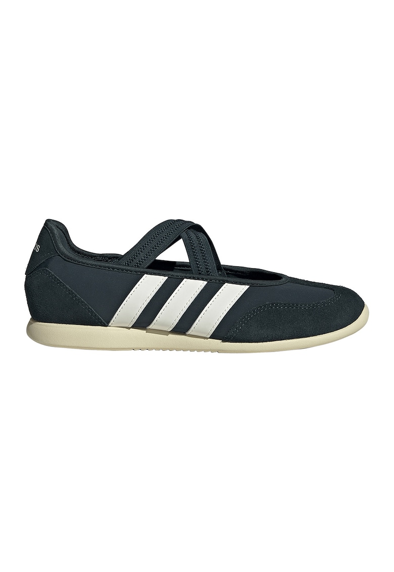 Pantofi sport Barreda din material textil cu garnituri din piele intoarsa - Alb fildes/Verde inchis