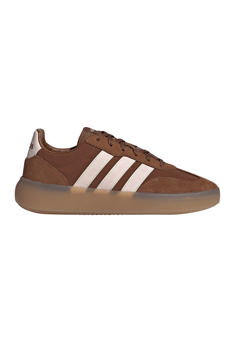 Pantofi sport Barreda Decode cu piele intoarsa - Alb/Maro deschis