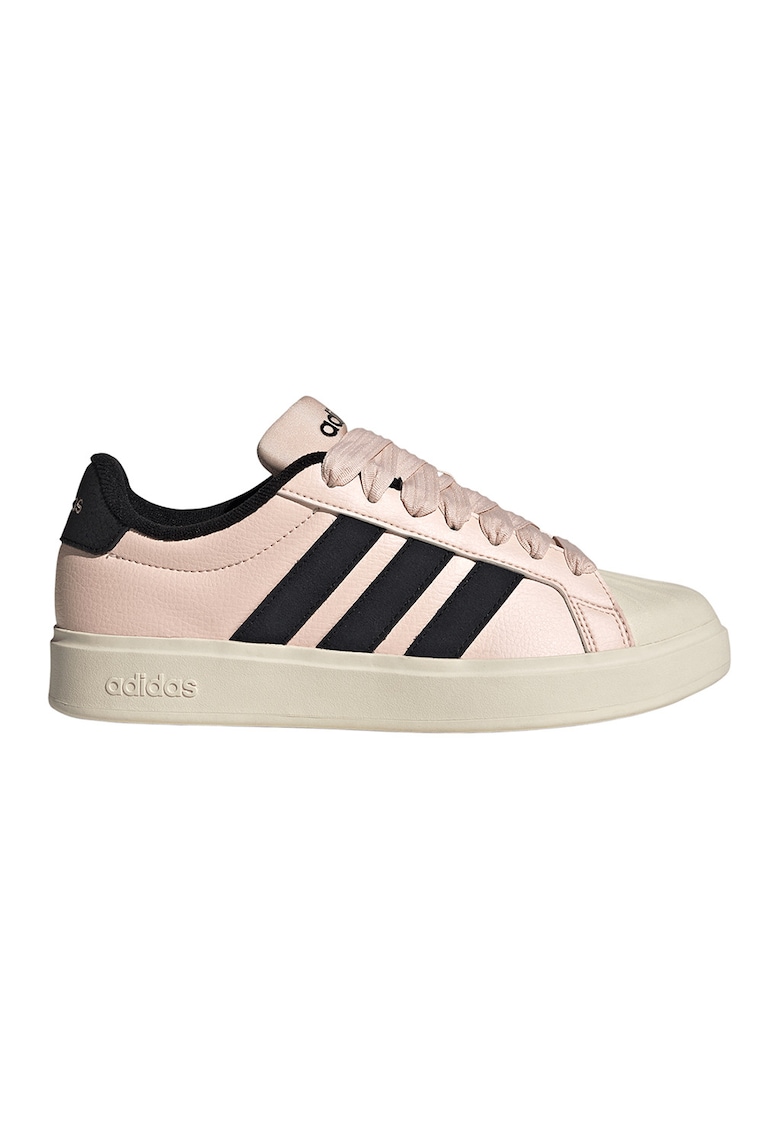 Pantofi sport din piele ecologica Steeltalk - Negru/Roz pastel