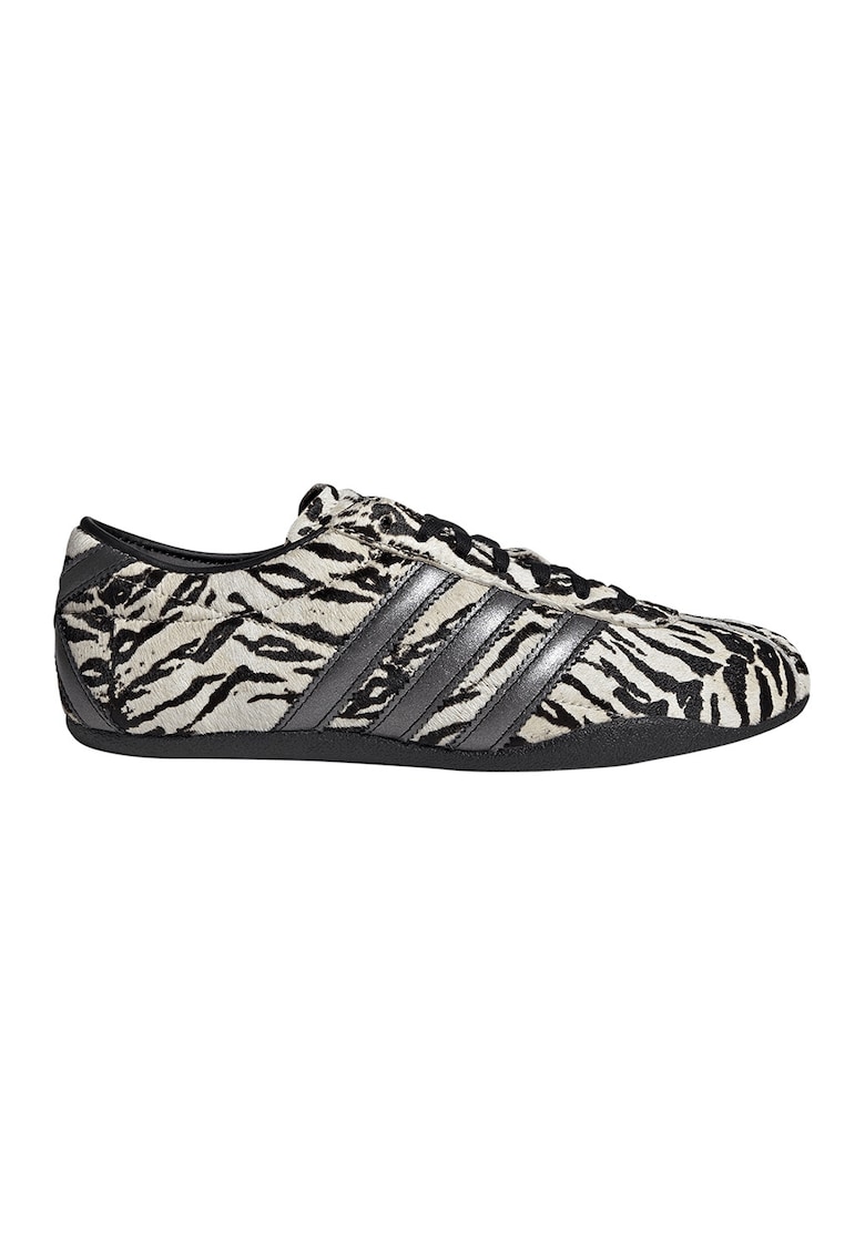 Pantofi sport Tokyo din piele cu model animal print - Alb fildes/Negru