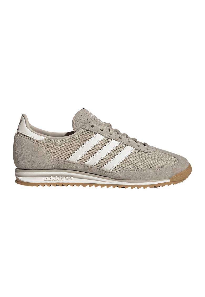 Pantofi sport SL72 cu garnituri din piele intoarsa - Alb/Gri deschis