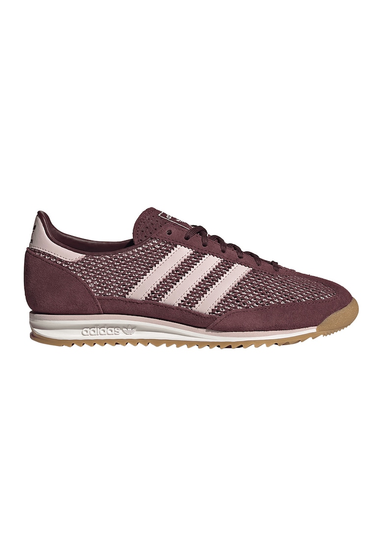 Pantofi sport SL72 cu garnituri din piele intoarsa - Visiniu/Roz pal