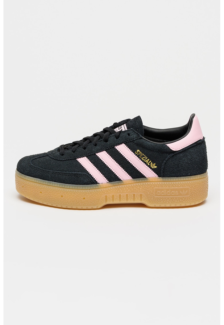 Pantofi sport Spezial din piele intoarsa cu talpa flatform - Roz pastel/Negru stins/Caramel