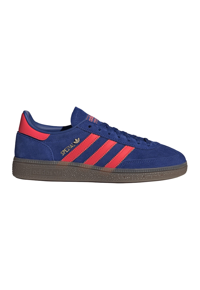 Pantofi din piele si piele intoarsa pentru handbal Spezial - Rosu/Albastru inchis