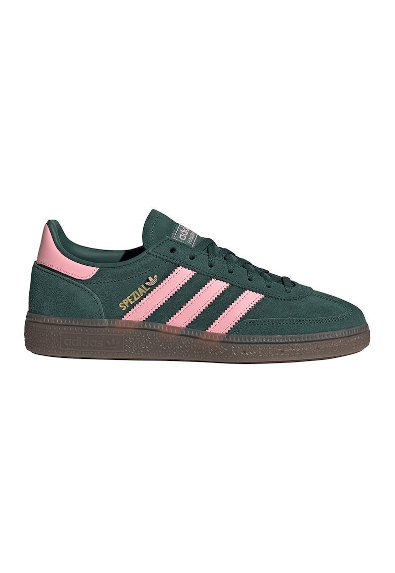 Pantofi Spezial din piele si piele intoarsa pentru handbal - Verde inchis/Roz
