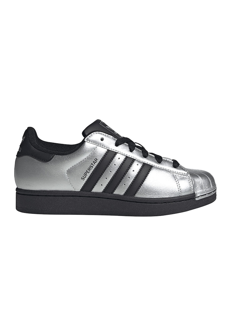 Pantofi sport Superstar II din piele - Negru/Argintiu
